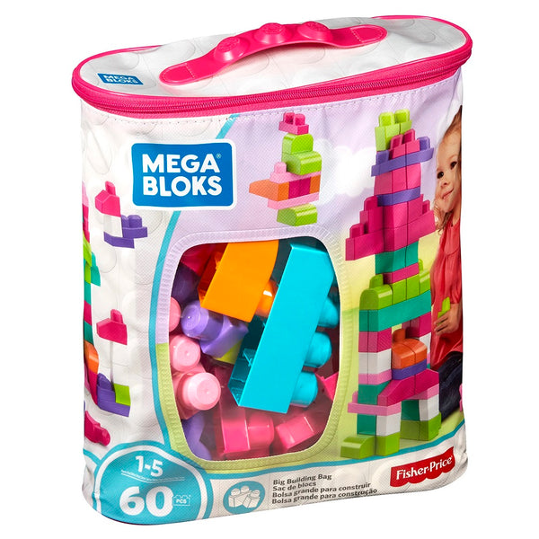 מגה בלוקס תיק 60 חלקים ורוד - Mega Bloks Pink Building Bag