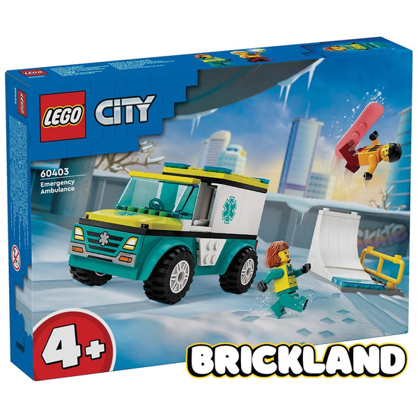 לגו סיטי אמבולנס חירום וגולש סנובורד 60403- Lego