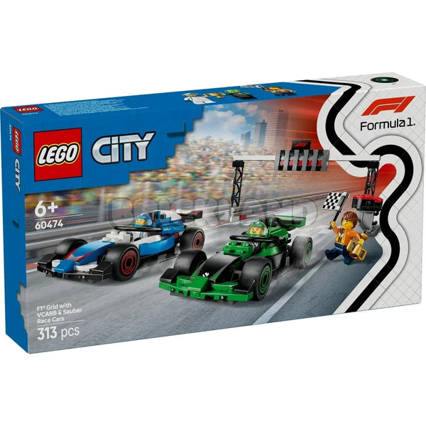 לגו סיטי גריד F1 עם מכוניות מרוץ VCARB ו-Sauber 60474 | Lego