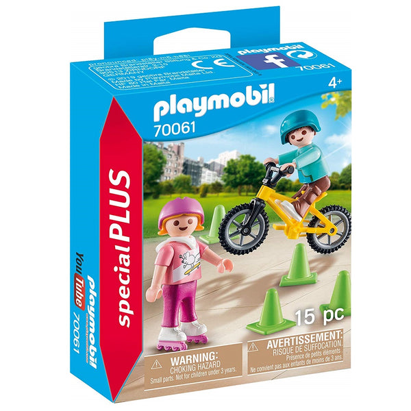פליימוביל ילדים עם אופניים וגלגיליות 70061 - Playmobil