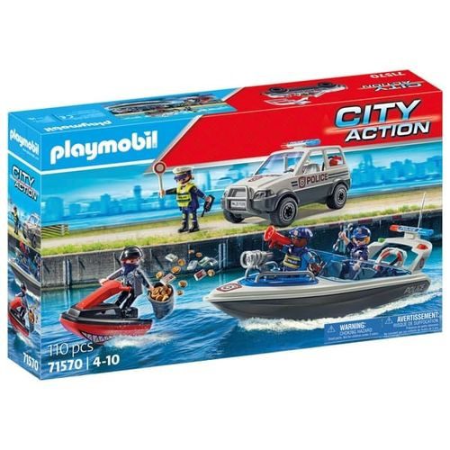 פליימוביל סירת מנוע משטרתית וגנב (71570) - Playmobil
